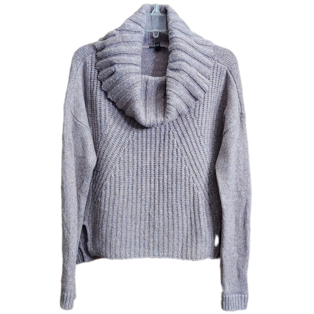 Express womens lavender marled cowl neck knit sweater size medium long sleeve